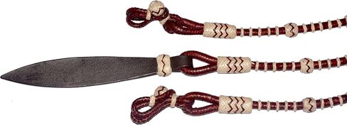 Chestnut/Burgundy/Maroon Raw Hide Hand Made Rope with Natural Knots Raw Hide Leather Horse Tack Hand-Braided Romal Romel Reins Hand Made MFN in Saudi Arabia