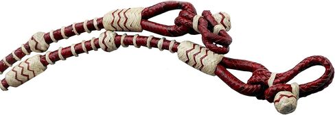 Chestnut/Burgundy/Maroon Raw Hide Hand Made Rope with Natural Knots Raw Hide Leather Horse Tack Hand-Braided Romal Romel Reins Hand Made MFN in Saudi Arabia