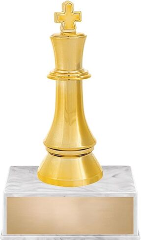 Crown Awards Chess Trophy, 6" Chess King Trophy On White Luxury Trophy Base in Saudi Arabia