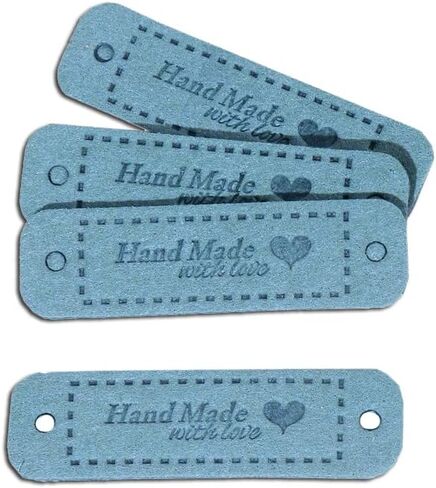 50 قطعة من علامات Borsgye المصنوعة من جلد البولي يوريثان، علامة منقوشة يدويًا من الجلد الصناعي، خياطة على ملصقات تزيين كروشيه، ملصقات حياكة DIY، حقائب جينز، أحذية، قبعة، إكسسوارات ملابس مع قلب - 10 ألوان in Kuwait