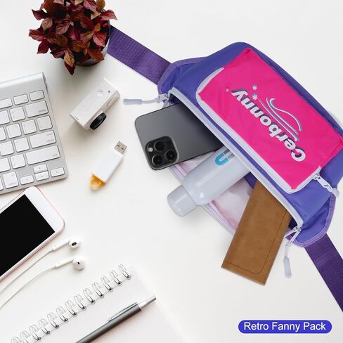 80s 90s الرجعية برودة فاني حزمة للنساء والرجال، حزمة فاني النيون معزولة فاني حزمة قابلة للتجميد مع الجيب الأمامي وحزام الخصر قابل للتعديل يحمل 3 علب في الهواء الطلق، والتخييم والحفلات in Kuwait