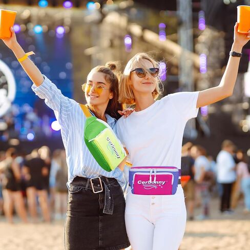 80s 90s الرجعية برودة فاني حزمة للنساء والرجال، حزمة فاني النيون معزولة فاني حزمة قابلة للتجميد مع الجيب الأمامي وحزام الخصر قابل للتعديل يحمل 3 علب في الهواء الطلق، والتخييم والحفلات in Kuwait