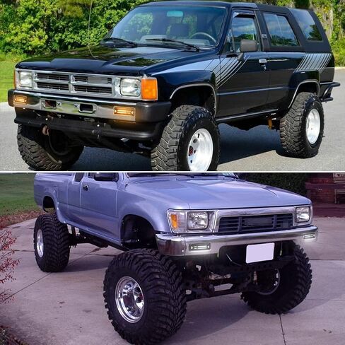For 1984 1985 1986 1987 1988 Toyota 4Runner & Pickup Front Bumper Turn Signal Lights White Lens 2 in 1 Amber/White Lights in Saudi Arabia