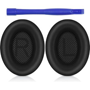 Ear Pads for Bose QuietComfort 35 ii, Premium Softer Leather Replacement Pads for Bose QC35 QC35ii Headphones Ear Pads Quiet Comfort, Noise Isolation Foam, Added Extra Thickness (Black)