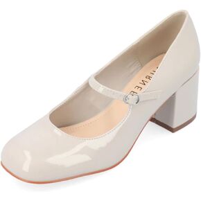 Journee Collection Womens Okenna Pumps Square Toe Mary Jane Heels with Tru Comfort Foam Insole