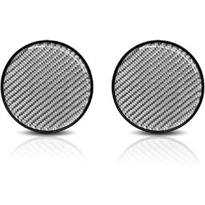 2PCS Car Cup Holder Coaster, 2.85 Inch Carbon Fiber Cup Holder Insert Coaster Pad, Non-Slip Embedded Cup Mat, Universal Car Interior Accessories for Most Vehicles (Black)