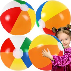 YOTHORN 20 Inch Large Beach Balls,4 Pcs Rainbow Beach Ball Inflatable Swimming Pool Toys Outdoor Sports Beach Balls Beach Toys Pool Toys for Summer Beach Water Games Pool Party Supplies