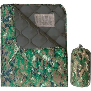 Lenotos Woobie Blanket, Thermal Insulated Military Poncho Liner, Water-Resistant, Portable, Insulation, for Hiking, Survival with Compression Carry Bag (Marpat)