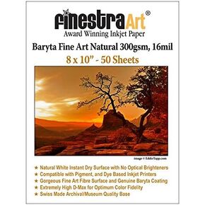 8" X 10" Fine Art Baryta Natural Inkjet Paper - 50 Sheets