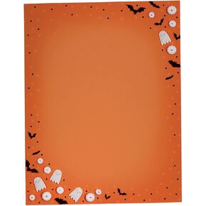 Scary Cute Bats & Ghosts Halloween Stationary - 60 Sheets Halloween Paper for Inkjet/Laser Printers