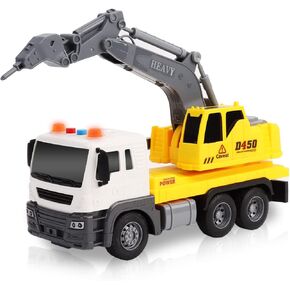 ArtCreativity Light Up Cement Truck, Cement Mixer Toy Truck with Lights, Sounds, and Rotating Barrel, Push and Go Kids Construction Toys, Construction Vehicle Toys for Boys and Girls Ages 3 and Up