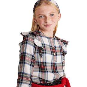 vineyard vines Girls' Soft Twill Ruffle Top