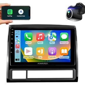 9 inch Car Radio Stereo Upgrade for Toyota Tacoma 2005-2015 with Android12/5G WiFi/Wireless CarPlay/Android Auto/Touch Screen/GPS Navigation/Bluetooth/FM/RDS Radio/HD Backup Camera