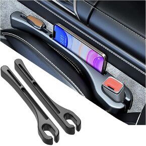2PCS Car Side Seat Gap Filler, Automotive Seat Gap Plug to Fill The Gap Between Seat & Console, Stop Cellphone Key Wallet Coin from Dropping Organizer for Car SUV Truck, Universal Fit (Red)