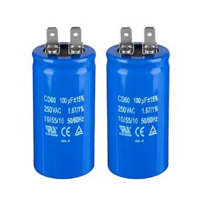 300uF/MFD CD60 Motor Start Capacitor 250VAC 50/60Hz for Electric Motor Starting 2 Pack
