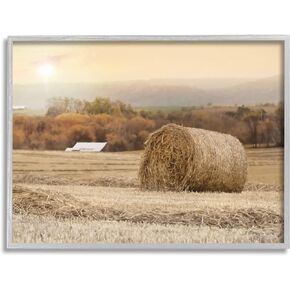 Stupell Industries Rural Haystack Farmland Field Shining Morning Sun, Design by Lori Deiter