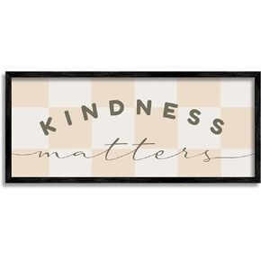 Stupell Industries Kindness Matters Cheerful Checkered Pattern Typography, Design by Daphne Polselli