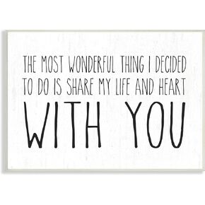 Stupell Industries Uplifting Romance Quote Loving Phrase Birch Pattern, Design by Lettered and Lined, Wall Plaque, 19 x 13