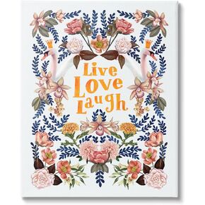 Stupell Industries Live Love Laugh Floral Crowned Swans Botanical Trim, Design by Raquel Maciel