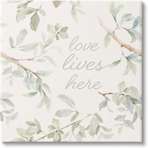 Stupell Industries Love Lives Here Cursive Botanical Branches Phrase, Design by Lanie Loreth
