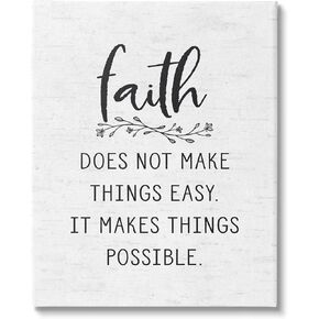 Stupell Industries Encouraging Faith Quote Rustic Botanical Sprig Design, Design by Lettered and Lined, Gallery Wrapped Canvas, 36 x 48