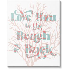 Stupell Industries Love You Beach Layered Coral Lettering Romance, Design by Daphne Polselli