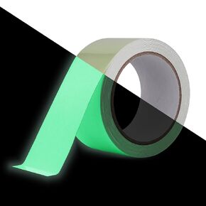 LLPT Glow in The Dark Tape 2" x 33 Ft Self Adhesive Neon Luminous Tape Rechargeable Brightness Fluorescent Sticker Tape for Sport Gears Night Part DIY Craft Color Green (GD233G)