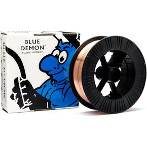 سلك لحام من الفولاذ الكربوني Blue Demon ER70S6 X .023 X 2 LB MIG/GMAW، في جميع المواضع، تناثر منخفض، مُصمم لتوفير لحامات عالية الجودة خالية من المسامية والأشعة السينية