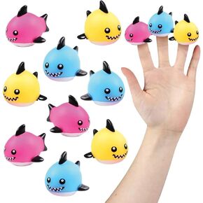 ArtCreativity Baby Shark Finger Puppets, Set of 12, Finger Puppets for Kids in Assorted Colors, Fun Birthday Party Favors, Goodie Bag Fillers for Boys and Girls