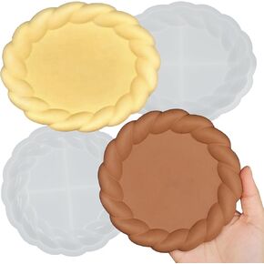 Wehous 2PCS Tray Silicone Molds, Spiral Bubble Tray Coaster Resin Concrete Mold Jewelry Plate Candle Holder Container Epoxy Casting Mold for Unique Resin Clay Art Crafts Supplies Home Decor Gift