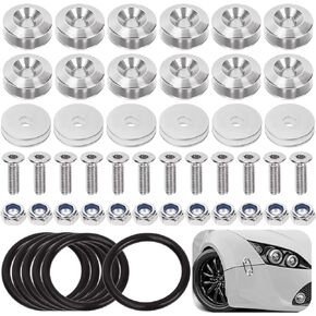 54Pcs Black Quick Release Fastener Kit Aluminum Bumper Clips Front Rear Bumper Fasteners Bumper Holder Clips Kit Vehicle Bumper Fender Fasteners Repair Kit for Car