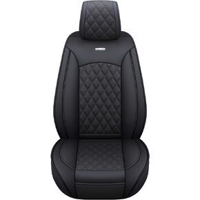 YIERTAI Car Seat Covers Universal Fit Compatible with Ford Escape Edge Versa Fiesta Highlander Maxima Sorento Rogue Truck Cushions with Waterproof Faux Leather, Full Set, Black-Red