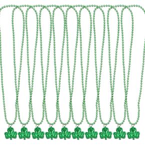 30 حزمة من قلادة عيد القديس باتريك، قلادات خضراء بكميات كبيرة مع خرز شامروك البرسيم ماردي غرا، هدايا حفلات عيد القديس باتريك، قلادات إكسسوارات عيد القديس بادي للأطفال والكبار in Kuwait