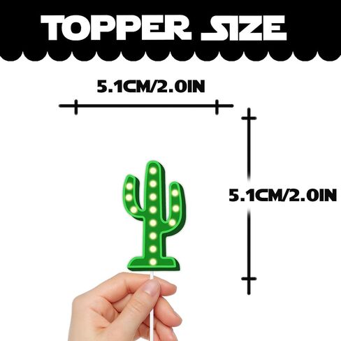 18pcs Green Glitter Cactus Dessert Cupcake Topper Mexican Fiesta Let’s Glow Crazy Party Theme Decor Supplies Baby Shower Happy Birthday Weeding Anniversary Party Decorations in Saudi Arabia