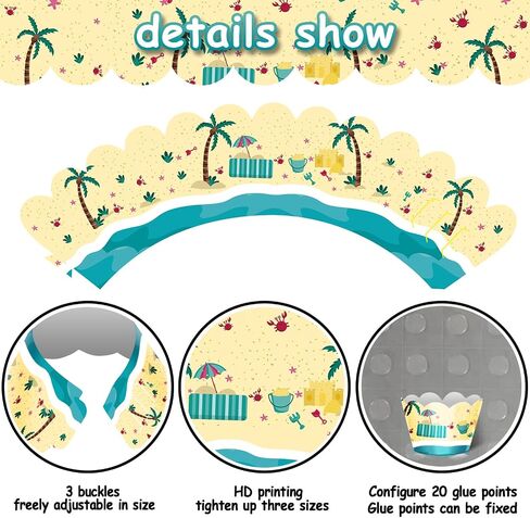 24pcs Dessert Cupcake Wrappers Pick for Ice Cream Hot Summer Hawaii Beach Theme Decor Supplies Baby Shower Girls Boys Happy Birthday Party Decorations in Saudi Arabia