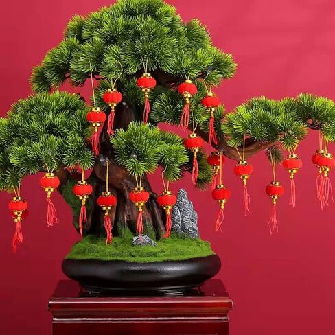 Yuumluo فوانيس حمراء 16 قطعة فوانيس حمراء متدفقة 1.97 بوصة × 2.17 بوصة فوانيس معلقة محظوظة لتزيين حفل زفاف السنة الجديدة فوانيس بلاستيكية صغيرة لتزيين الزفاف in Kuwait