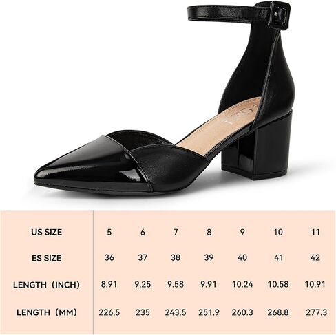 MUSSHOE Women's Pumps Ankle Strap Cap Toe Flats Pointed Closed Toe Heels for Women Comfortable Heels Dress Shoes Work Heels in Saudi Arabia