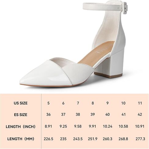 MUSSHOE Women's Pumps Ankle Strap Cap Toe Flats Pointed Closed Toe Heels for Women Comfortable Heels Dress Shoes Work Heels in Saudi Arabia