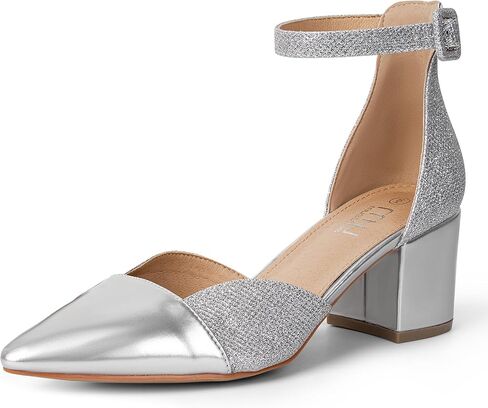 MUSSHOE Women's Pumps Ankle Strap Cap Toe Flats Pointed Closed Toe Heels for Women Comfortable Heels Dress Shoes Work Heels in Saudi Arabia