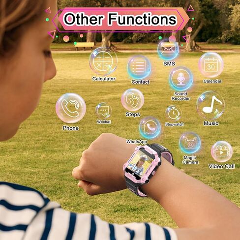 ساعة ذكية للأطفال Getfitsoo Wonlex 4G مع بطاقة SIM، ساعة ذكية GPS للأطفال، ساعة هاتف بشاشة تعمل باللمس 1.4 بوصة للأولاد والبنات مع مكالمات فيديو، دردشة صوتية، مكالمات SOS، عداد الخطى، كاميرا، موسيقى in Kuwait
