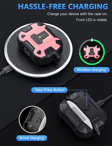 حافظة Nillkin Airpods Pro الجيل الثاني مع مغناطيس قفل آمن، حافظة Airpods Pro 2 للرجال والنساء مع سلسلة مفاتيح معدنية، حافظة واقية مقاومة للصدمات لكامل الجسم لجهاز Airpods Pro 2 2022 أخضر in Kuwait
