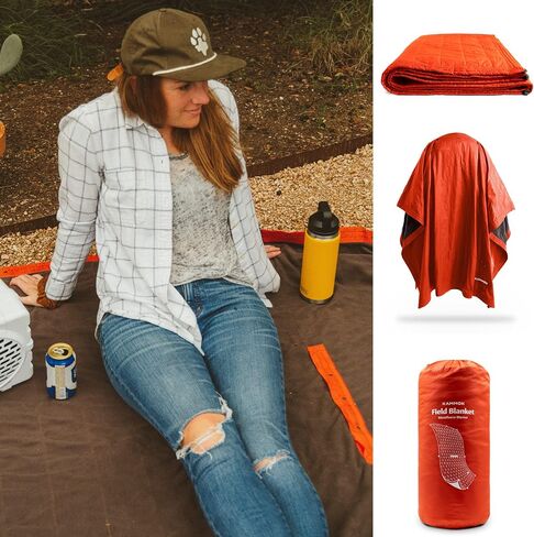 KAMMOK Field Blanket - Microfleece, Water Resistant, Portable, Durable, Indoor/Outdoor Camp Blanket (84 in × 50 in) - Cacti Print in Kuwait