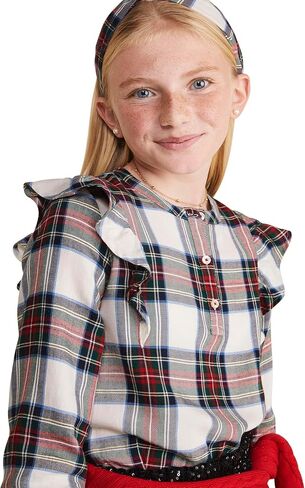 vineyard vines Girls' Soft Twill Ruffle Top in Saudi Arabia