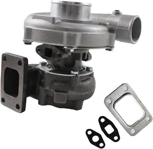 SINOCMP Turbocharger with Gasket, T04E T3/T4 0.57 A/R Engines Oil Cooled Turbo Charger, Compressor Trim 48.1 4/5 Bolt 400+HP Boost Stage III Charger, 1.5L-2.5L Engine Turbocharger Replace in Kuwait
