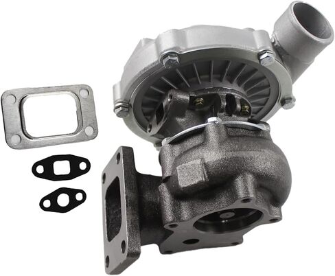 SINOCMP Turbocharger with Gasket, T04E T3/T4 0.57 A/R Engines Oil Cooled Turbo Charger, Compressor Trim 48.1 4/5 Bolt 400+HP Boost Stage III Charger, 1.5L-2.5L Engine Turbocharger Replace in Kuwait