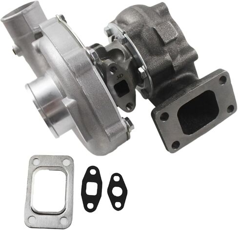 SINOCMP Turbocharger with Gasket, T04E T3/T4 0.57 A/R Engines Oil Cooled Turbo Charger, Compressor Trim 48.1 4/5 Bolt 400+HP Boost Stage III Charger, 1.5L-2.5L Engine Turbocharger Replace in Kuwait