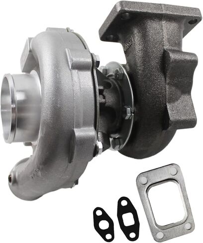 SINOCMP Turbocharger with Gasket, T04E T3/T4 0.57 A/R Engines Oil Cooled Turbo Charger, Compressor Trim 48.1 4/5 Bolt 400+HP Boost Stage III Charger, 1.5L-2.5L Engine Turbocharger Replace in Kuwait