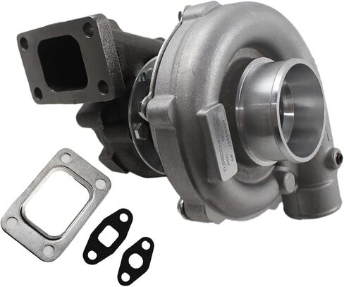 SINOCMP Turbocharger with Gasket, T04E T3/T4 0.57 A/R Engines Oil Cooled Turbo Charger, Compressor Trim 48.1 4/5 Bolt 400+HP Boost Stage III Charger, 1.5L-2.5L Engine Turbocharger Replace in Kuwait