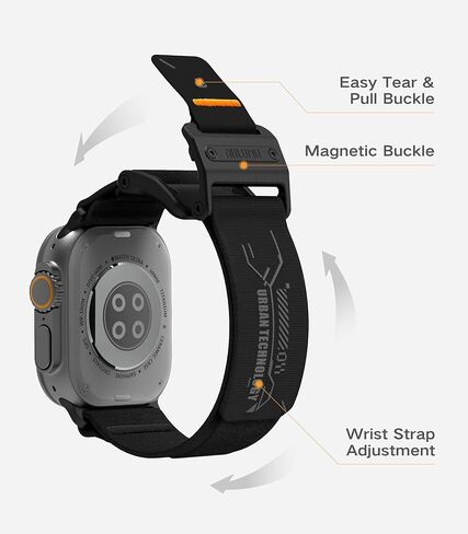 Aulumu A11 Mag Buckle Slim Band Designed for Apple Watch | Memory Quick Release | Velvet Nylon Braid | Stainless Steel Magnetic Clasp in Saudi Arabia