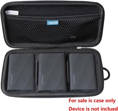 Anleo Hard Travel Case for Samsung T7 Shield 2TB / 1TB / 4TB, Portable SSD, USB 3.2 Gen2 External Solid State Drive (Black, Case for 3 Hard Drives) in Kuwait